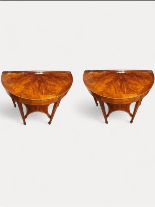 fig 1. Pair of Edwardian demi-lune tables