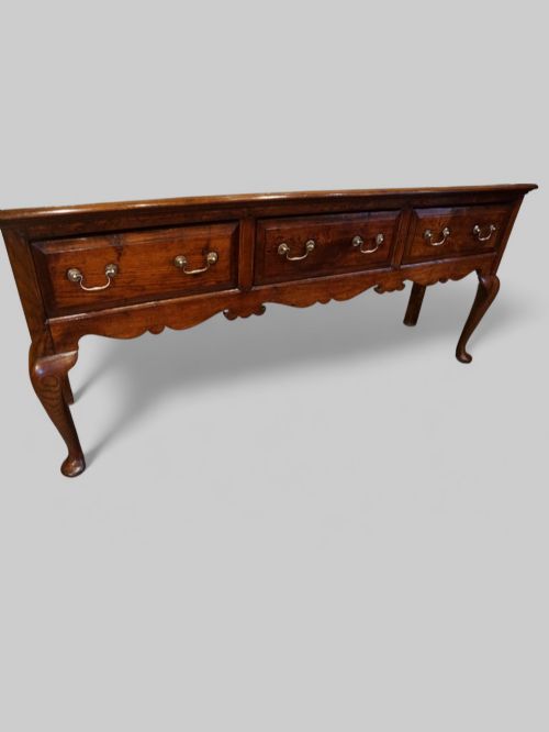 fig 1. Antique oak cabriole leg dresser base