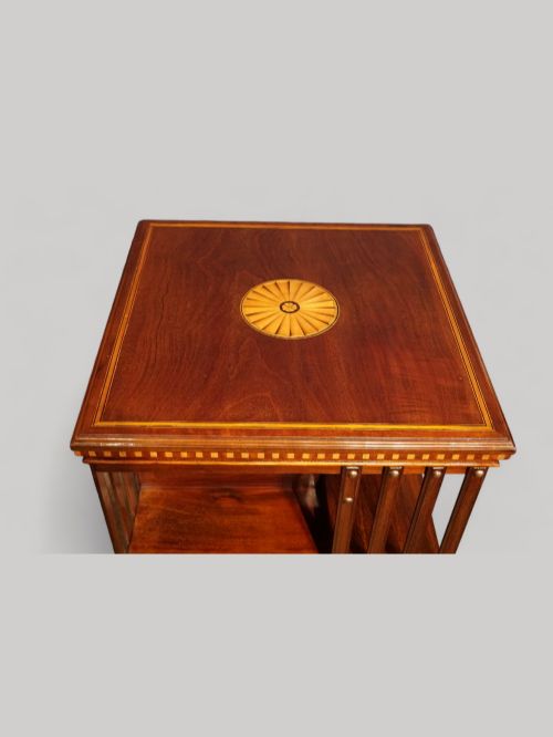 fig 5. Edwardian inlaid mahogany revolving bookcase