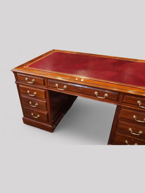 fig 1. Edwardian mahogany pedestal desk 153cms