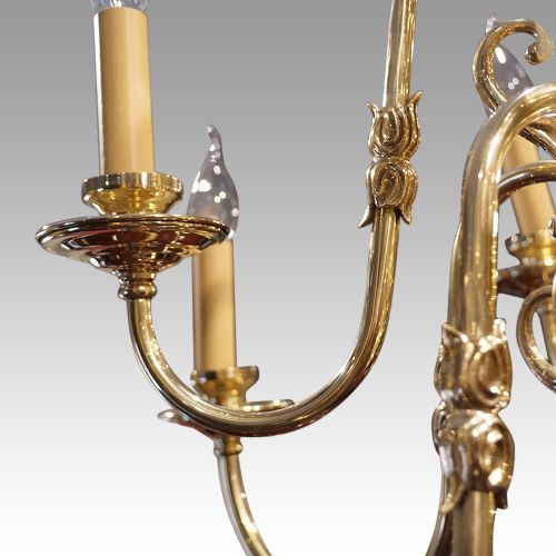 fig 1. Pair of Dutch brass chandeliers