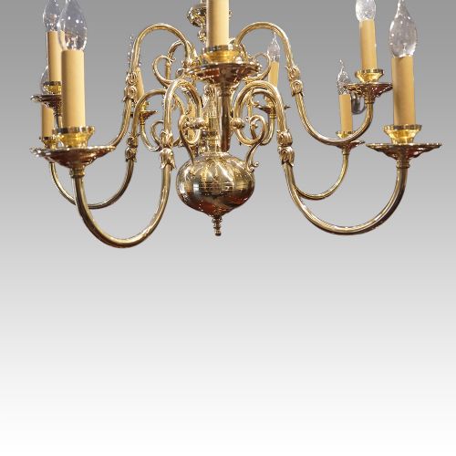 fig 2. Pair of Dutch brass chandeliers