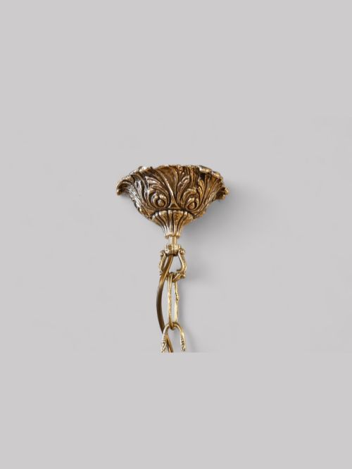 fig 1. Edwardian cast brass 6 branch chandelier