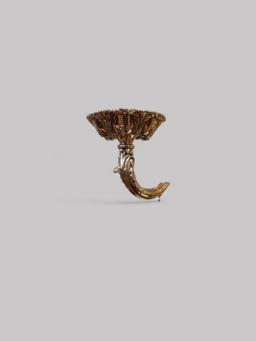 fig 3. Edwardian cast brass 6 branch chandelier