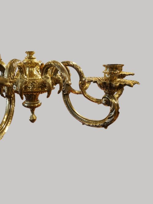 fig 1. Edwardian cast brass 8 arm chandelier