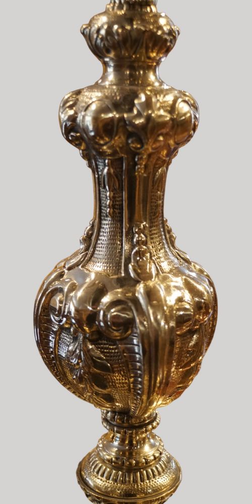 fig 3. Edwardian cast brass 8 arm chandelier