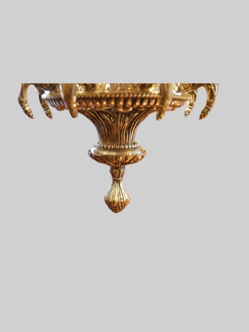 fig 5. Edwardian cast brass 8 arm chandelier