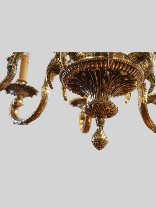 fig 8. Edwardian cast brass 8 arm chandelier