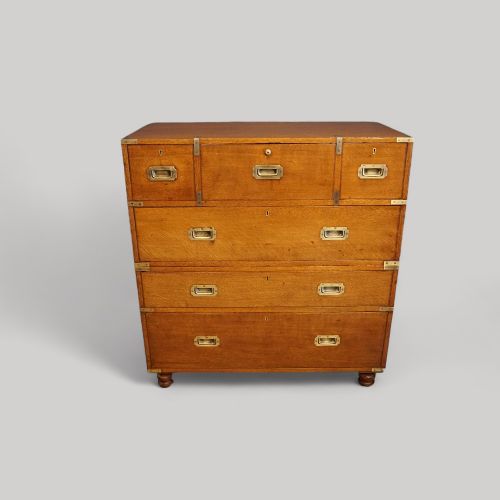 Victorian Oak Secretaire Campaign Chest