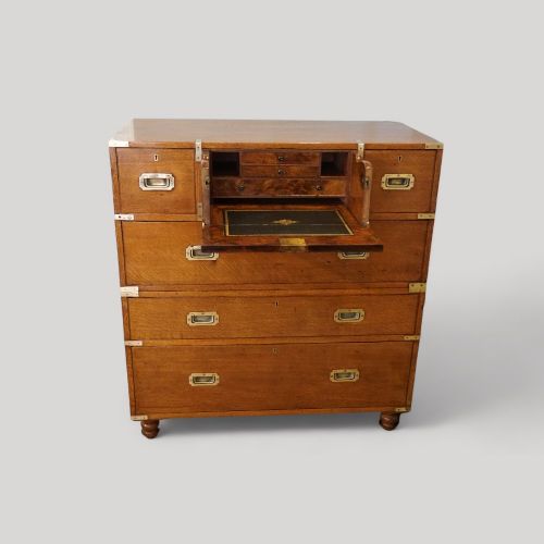 fig 1. Victorian oak secretaire campaign chest