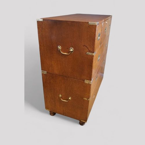 fig 6. Victorian oak secretaire campaign chest