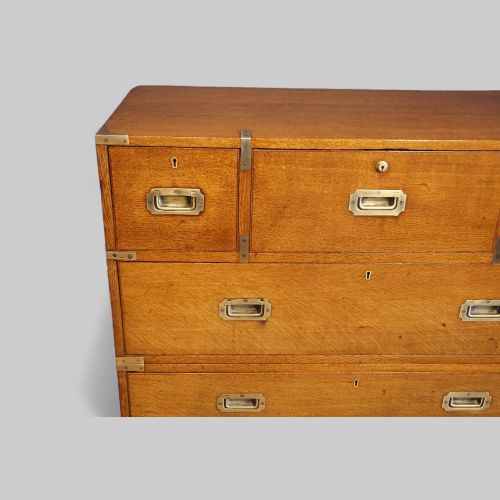 fig 8. Victorian oak secretaire campaign chest