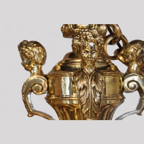 fig 3. Antique cast Bronze Mazarin chandelier