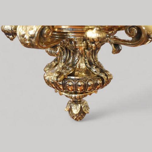 fig 4. Antique cast Bronze Mazarin chandelier