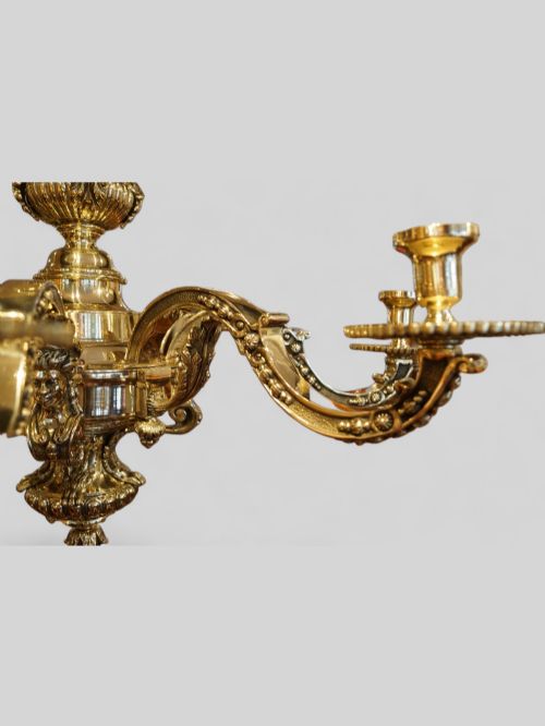 fig 5. Antique cast Bronze Mazarin chandelier