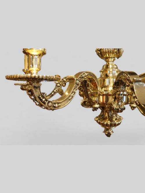 fig 6. Antique cast Bronze Mazarin chandelier