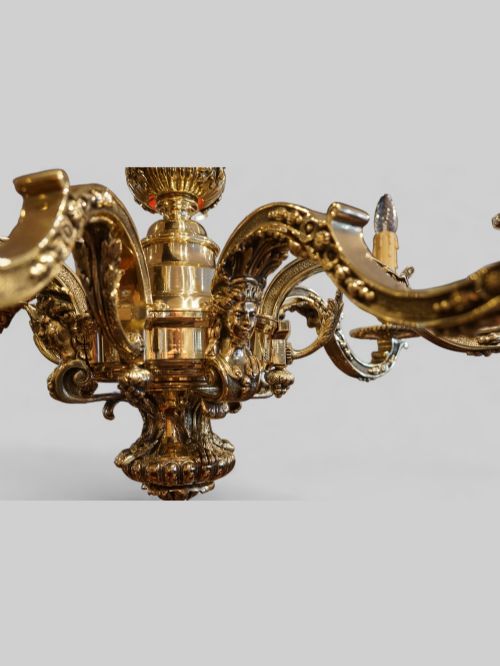 fig 7. Antique cast Bronze Mazarin chandelier