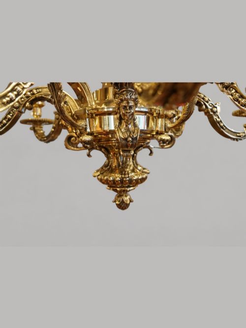 fig 9. Antique cast Bronze Mazarin chandelier
