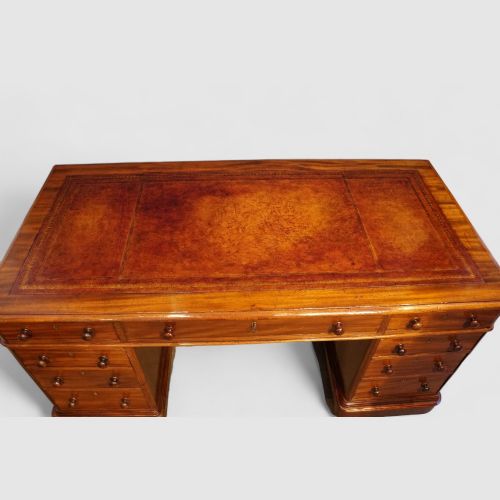 fig 9. Victorian mahogany pedestal desk 153cms
