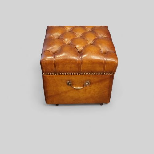 fig 2. Victorian buttoned leather ottoman