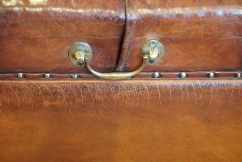 fig 7. Victorian leather buttoned ottoman