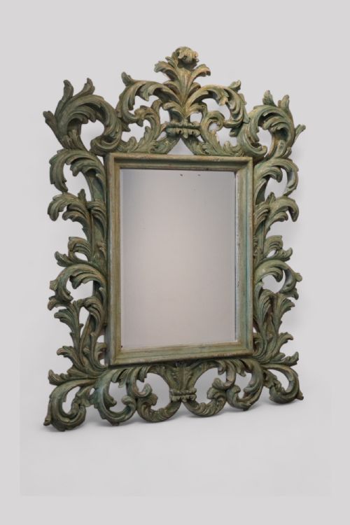 Large Carved Teak Florentine Mirror