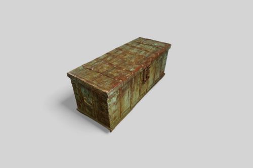 fig 1. Antique decorated teak trunk