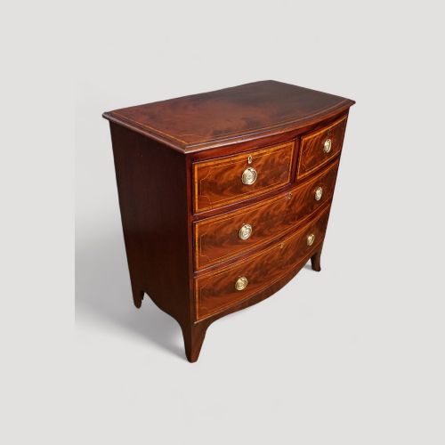 fig 2. Small Georgian inlaid bow chest