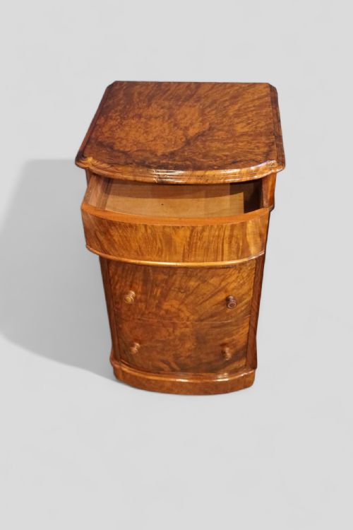 fig 3. Pair of Victorian burr walnut bedside chests