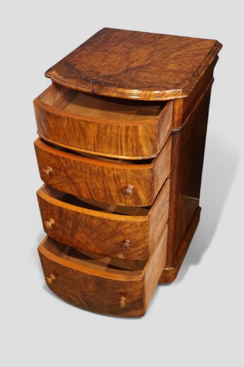 fig 4. Pair of Victorian burr walnut bedside chests