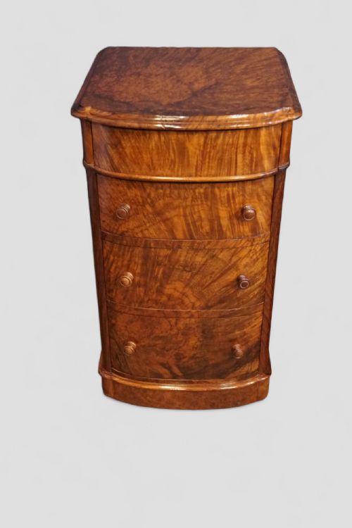 fig 8. Pair of Victorian burr walnut bedside chests