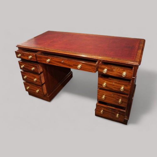 fig 3. Victorian mahogany pedestal desk