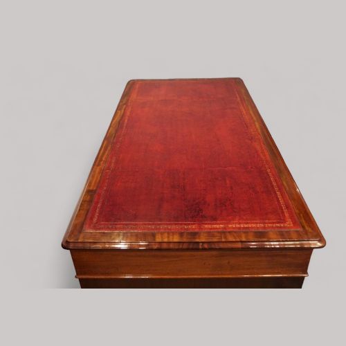 fig 4. Victorian mahogany pedestal desk