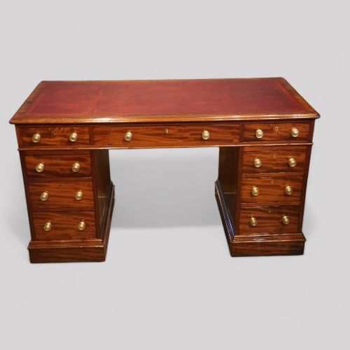 fig 9. Victorian mahogany pedestal desk