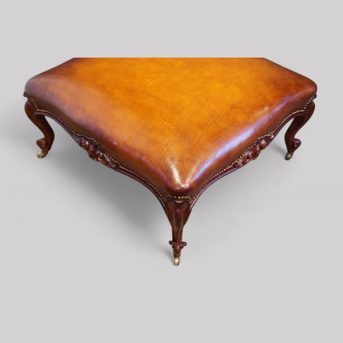 fig 1. Large Victorian leather stool