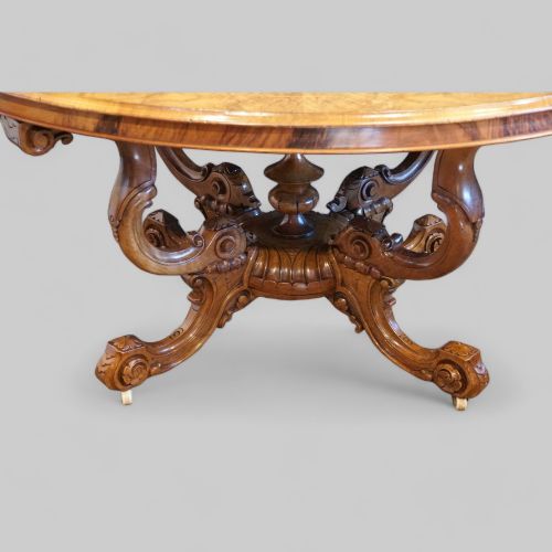 fig 1. Victorian inlaid walnut basket base table
