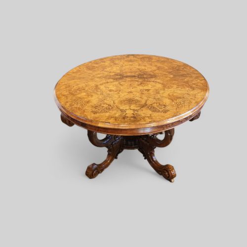 fig 2. Victorian inlaid walnut basket base table