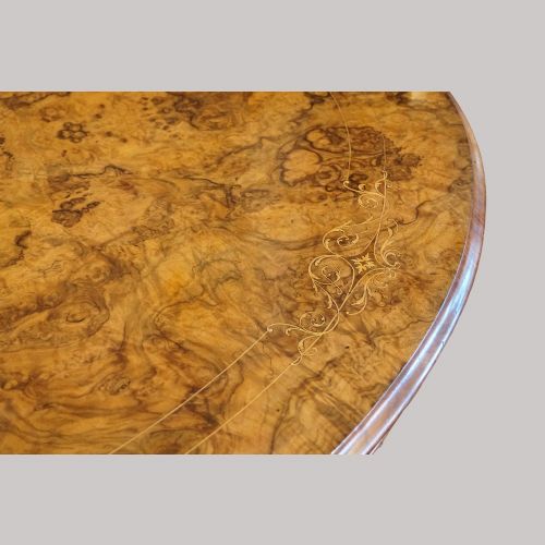 fig 4. Victorian inlaid walnut basket base table