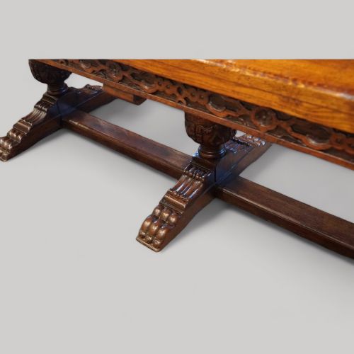 fig 2. 16 seat oak refectory draw leaf dining table