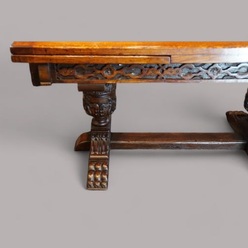 fig 4. 16 seat oak refectory draw leaf dining table