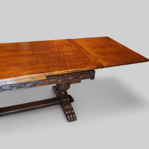 fig 5. 16 seat oak refectory draw leaf dining table