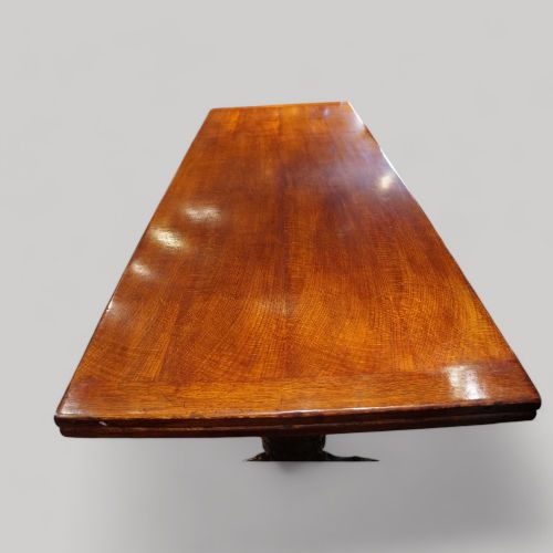 fig 8. 16 seat oak refectory draw leaf dining table
