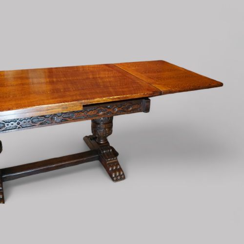 fig 9. 16 seat oak refectory draw leaf dining table