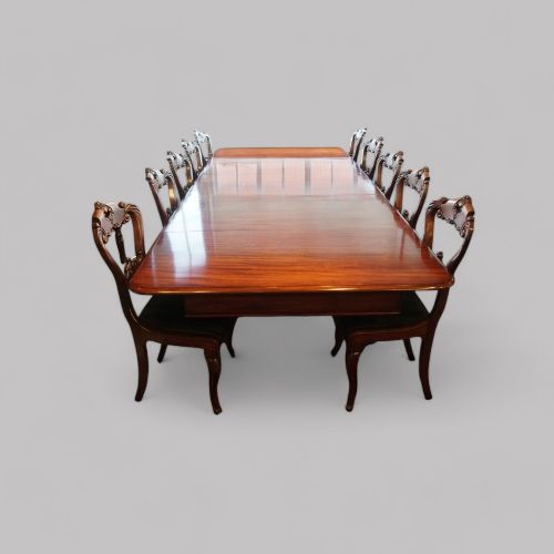 fig 5. Antique mahogany extending dining table 14 seat