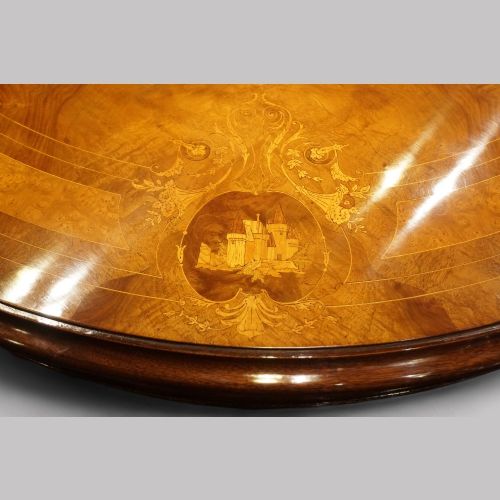 fig 1. Victorian walnut marquetry dining table