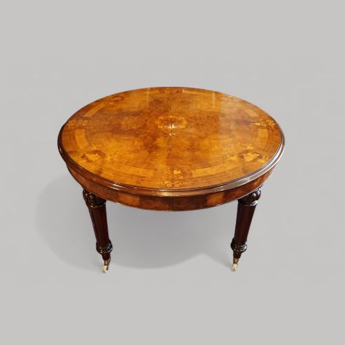 fig 7. Victorian walnut marquetry dining table