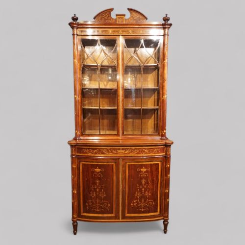 Victorian Inlaid Mahogany Display Cabinet