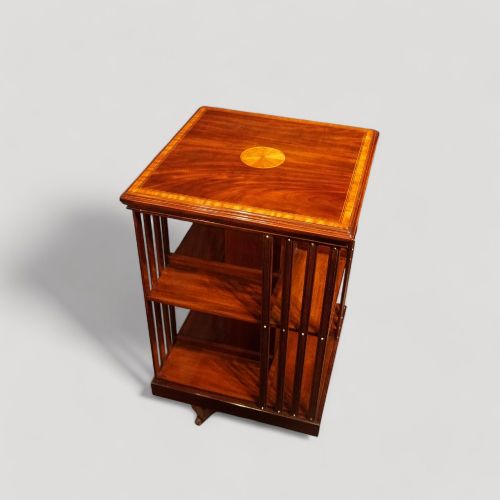 Edwardian Inlaid Revolving Bookcase