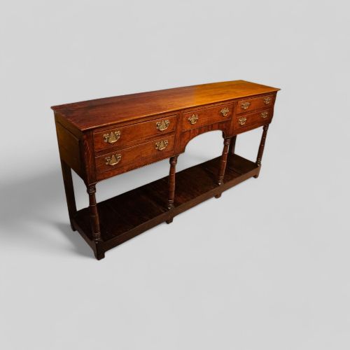 fig 1. Antique oak pot board dresser base