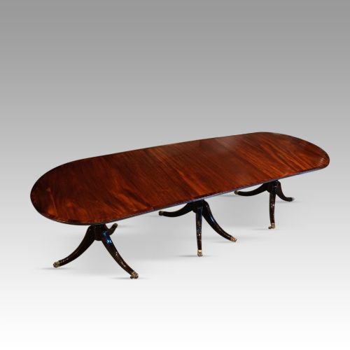 Regency Style Mahogany Triple Pillar Table